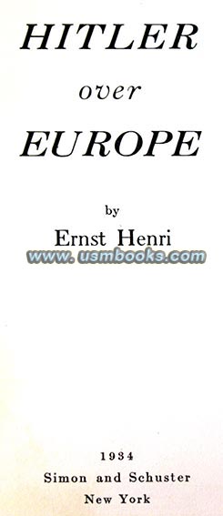 Hitler over Europe, Ernst Henri 1934