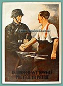 Waffen-SS recruiting postcard in French