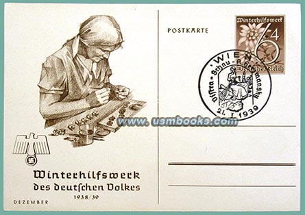 Nazi German charity postcard 1938