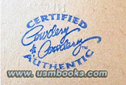 Ray & Josephine Cowdery certification