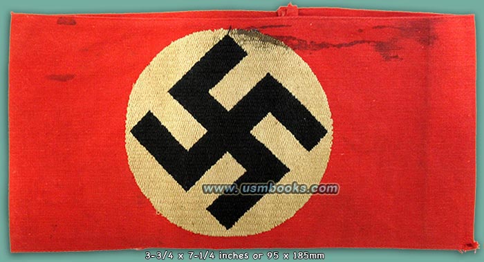 Nazi swastika armband, BEVO BARMEN