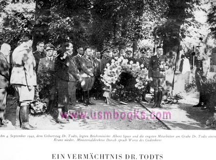 Albert Speer at the grave of Fritz Todt