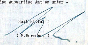 Bormann signature in ink