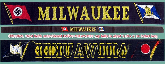 Nazi cap ribbon Milwaukee with swastika