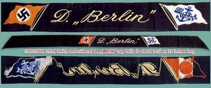 Norddeutsche Lloyd D. BERLIN swastika cap ribbon
