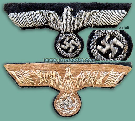 Nazi black Panzer Officers uniform breast eagle