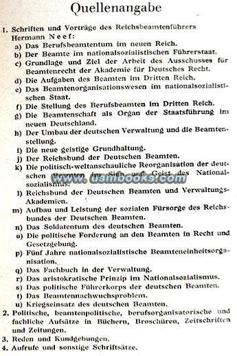 sources for the book Deutsches Berufsbeamtentum