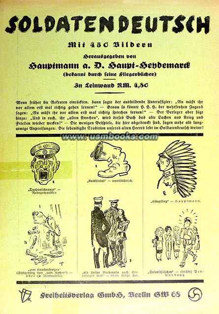 1934 Soldier German dictionary, Soldatendeutsch