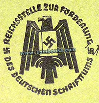 Reichsstelle zur Frderung des deutschen Schrifttum, Nazi State Agency for the Advancement of German Literature