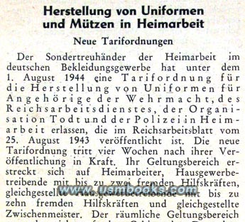 Home Manufacture of Nazi Uniforms