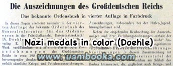 Nazi Medal book Doehle