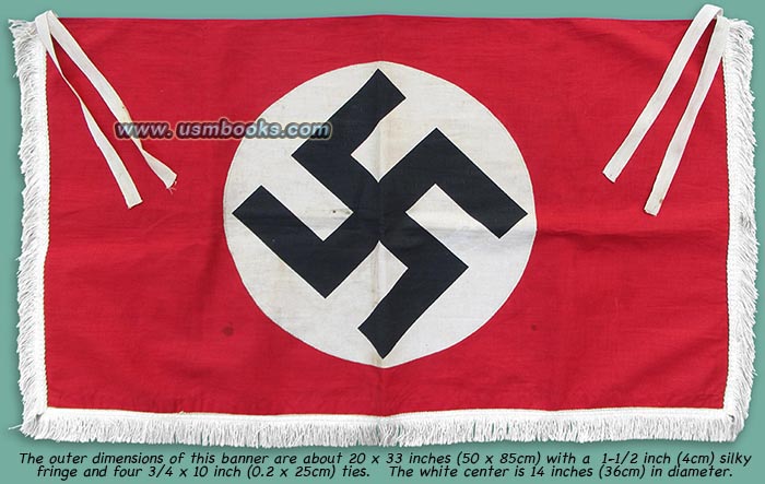 Nazi swastika podium banner, Nazi lectern flag with swastika