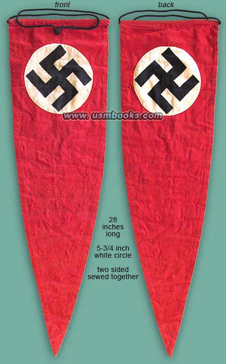 original Nazi triangular swastika pennant
