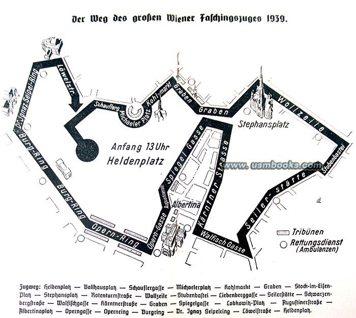 1939 Vienna carnival parade route