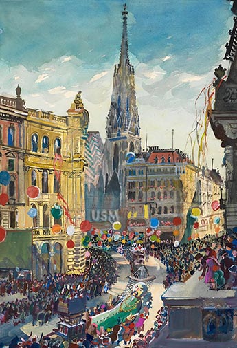 Erster Groer Karnevalszug in Wien am Faschingsonntag, dem 19. Februar 1939