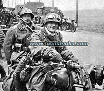 a “Poilu” on the back of a Nazi motorcycle
