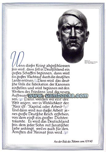 bronze Hitler bust by Hans Schwegerle