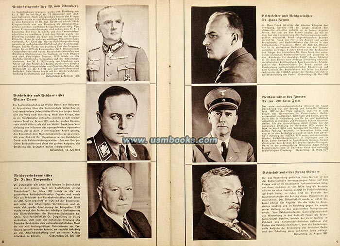 Blomberg, Darré, Dorpmüller, Dr. Hans Frank, Reichsminister Frick