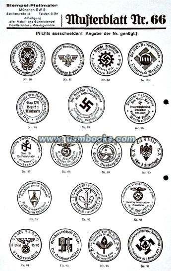 Nazi eagle and swastika rubber stamps