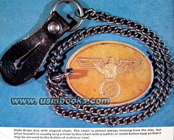 eagle and swastika Gestapo disk on chain