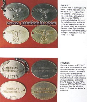 fake Gestapo warrant discs, counterfeit Prussian warrant discs