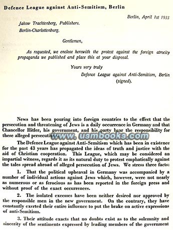 Defense Leage against Anti-Semitism Berlin, 1933