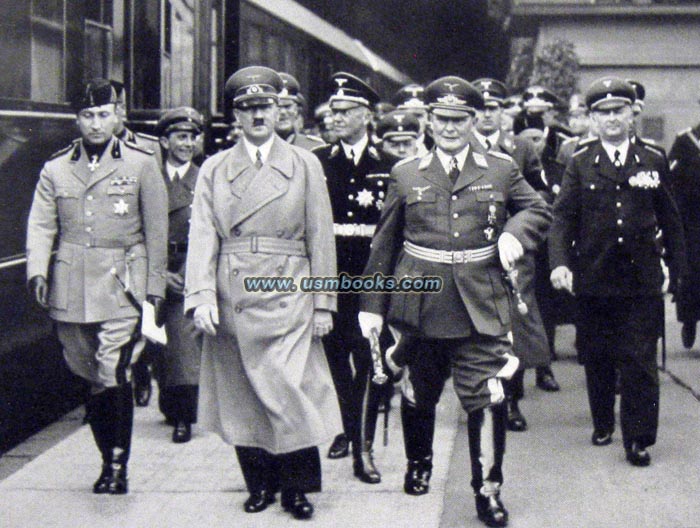 Hitler and Nazi dignitaries arrive in Fascist Italy in 1938