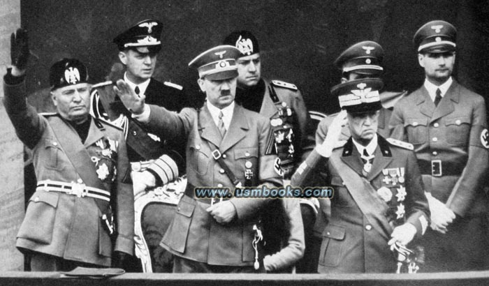 Mussolini, Hitler, King Victor Emmanuel, Hess