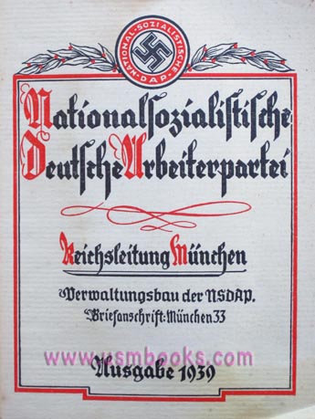 Nazi Party membership book, edition 1939