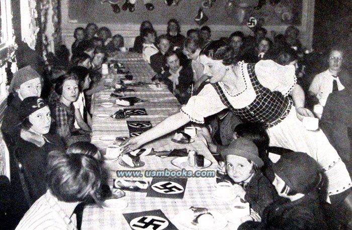 Nazi swastika flags, Aryan children