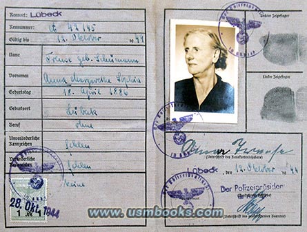 Nazi Kennkarte, 1944 Nazi civilian ID