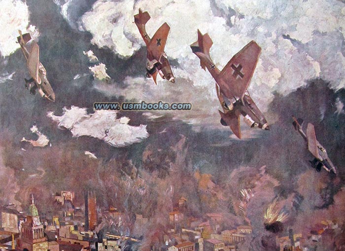 LUFTWAFFE OVER ENGLAND PAINTING 1941
