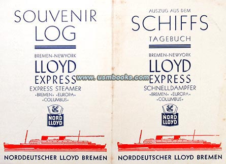 Norddeutsche Lloyd twin screw steamship the Sierra Cordoba, 1937 souvenir log