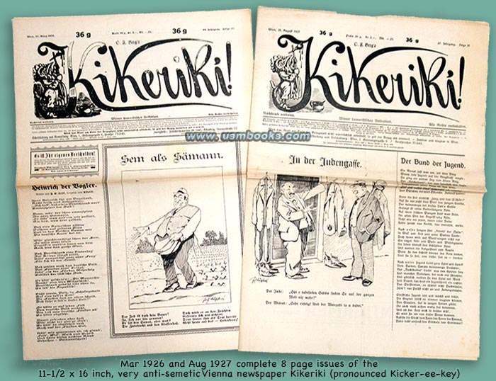 Kikeriki Wiener humoristisches Volksblatt, antisemitische Propaganda