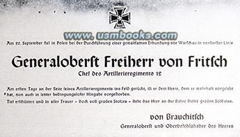 Generaloberst Freiherr von Fritsch