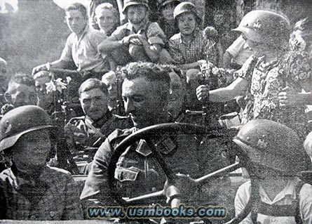 Nazi soldiers with Polish children