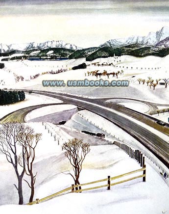 Autobahnkreuzung im Schnee, Wolf Panizza