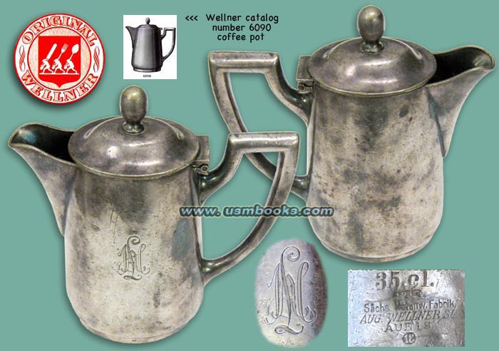 Wellner 35 cl coffee pot with LAH monogram