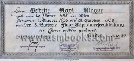 III. Reich Urkunde