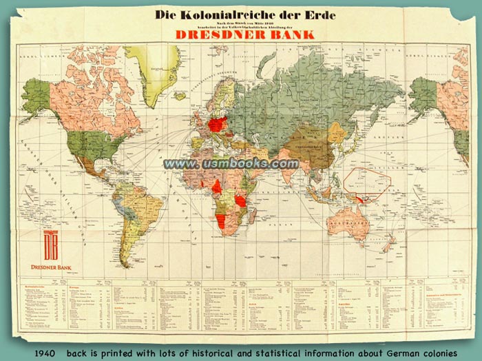 Die Kolonialreiche der Erde nach dem Stande von Mitte 1940 mit Angaben über die ehemaligen deutschen Kolonien
