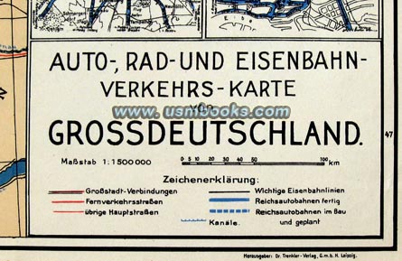 Verkehrskarte von Grossdeutschland
