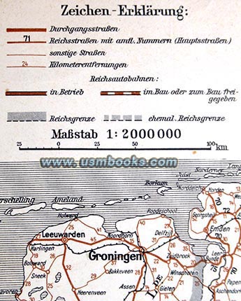 Map of Nazi Germany with freeways