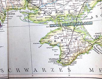 Nazi map Crimea, Odessa, Black Sea