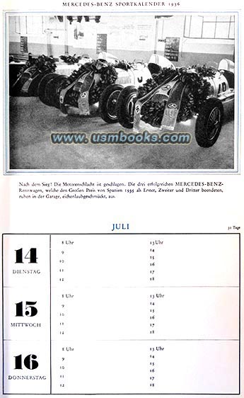 rare 1936 Nazi Mercedes-Benz calendar