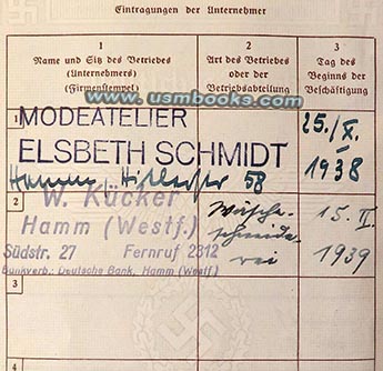 1939 Nazi Arbeitsbuch Anneliese Schmitt