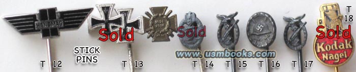 Nazi stickpins &  miniature medalsbars