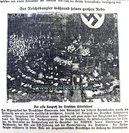 Hitlers speech to the Deutsche Arbeitsfront