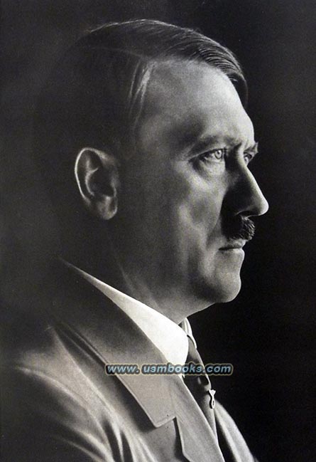 profile portrait of Adolf Hitler 