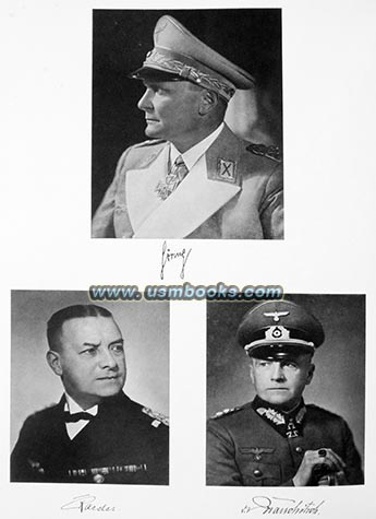 Hermann Gring, Kriegsmarine Admiral Erich Raeder, Walther von Brauchitsch