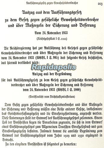 amendments to the Nazi forced sterilization law including habitual criminals